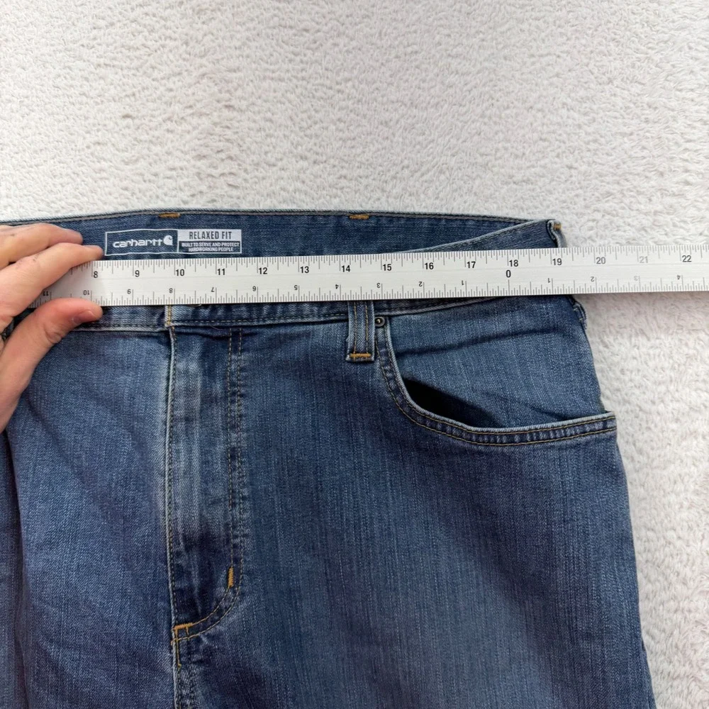Carhartt Relaxed Fit Mens Blue Denim‎ Jeans 38x32 Work Casual Outdoor